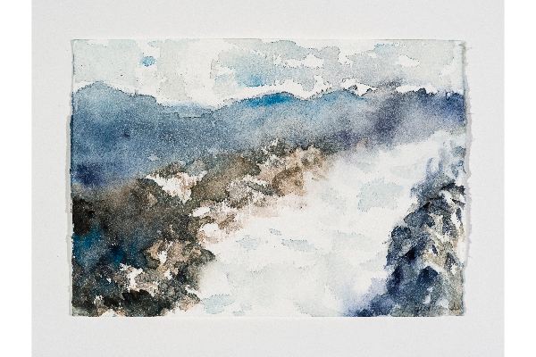Making Space XI, watercolour on Saint Armand, 7x5 in.